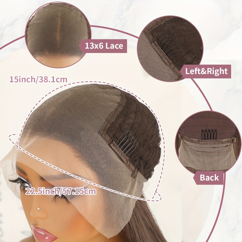 13×6 HD Long Straight Hair Natural Black Lace Front Wigs Women Party Heat Safe
