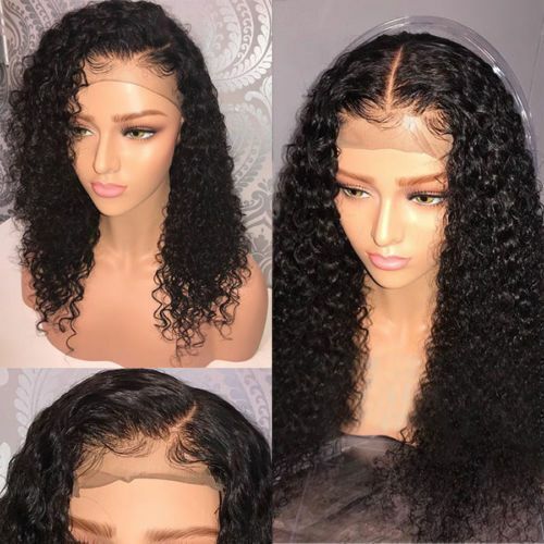 100% Human Hair Wigs Full Lace Deep Wave Wig Brazilian Black Wig Glueless Soft