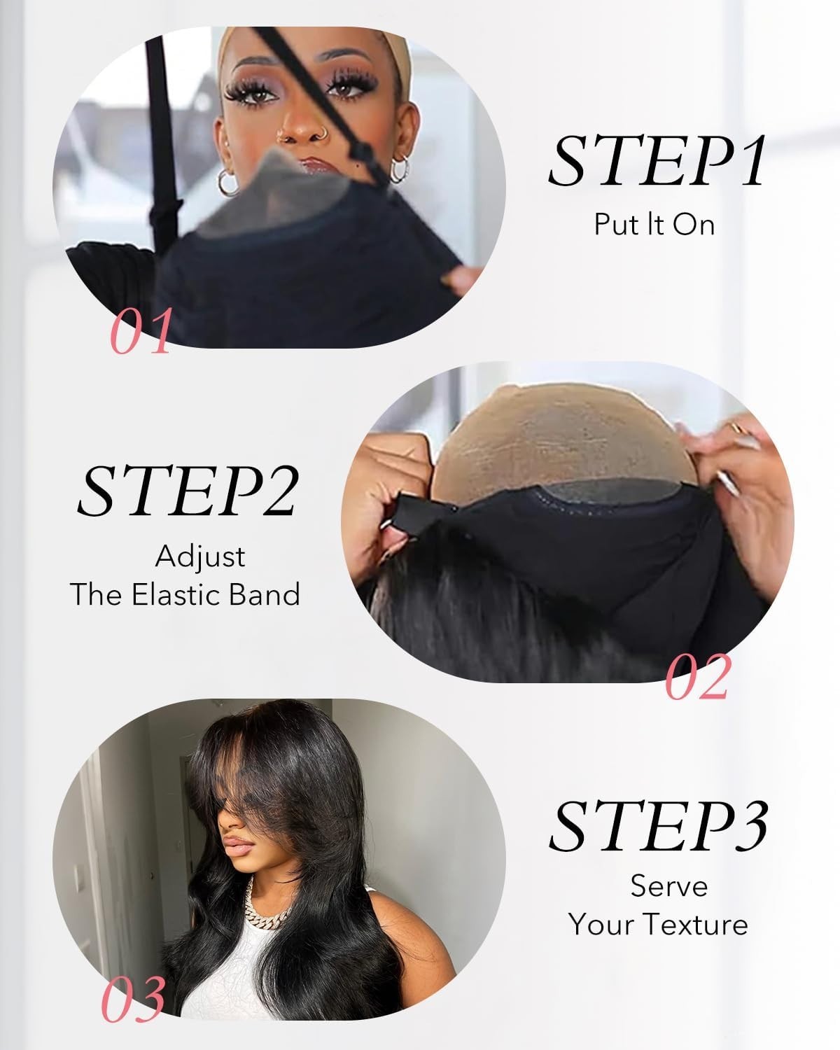 Layered Curtain Bangs Glueless Human Hair Wig – 16″ HD Lace Front Closure, Ready