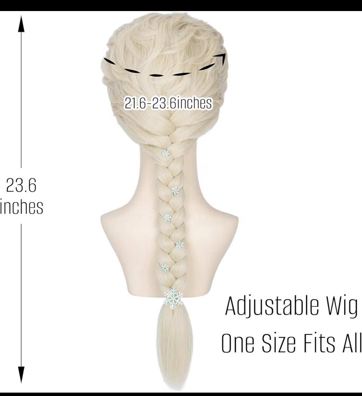 Princess Costume Wig with Hairclips Queen Long Light Blonde Braided Wigs
