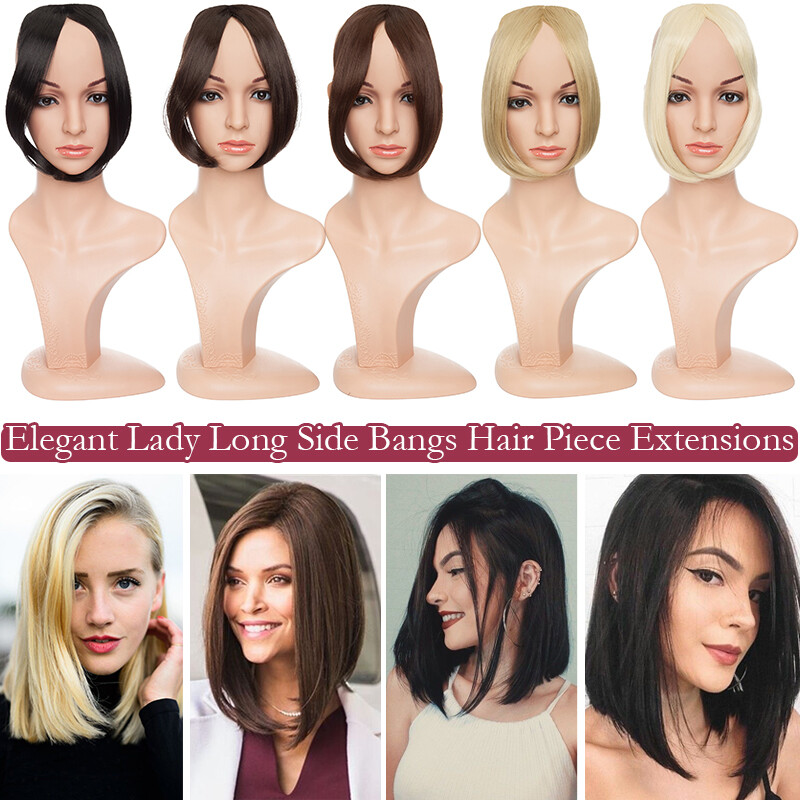 Neat Thin Bangs as Real Human Hair Extension Clip in on Fringe Fake Hairpiece US