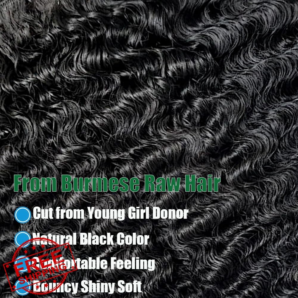 TryRich 3 Bundles 16-20″ Burmese Curly Natural Black