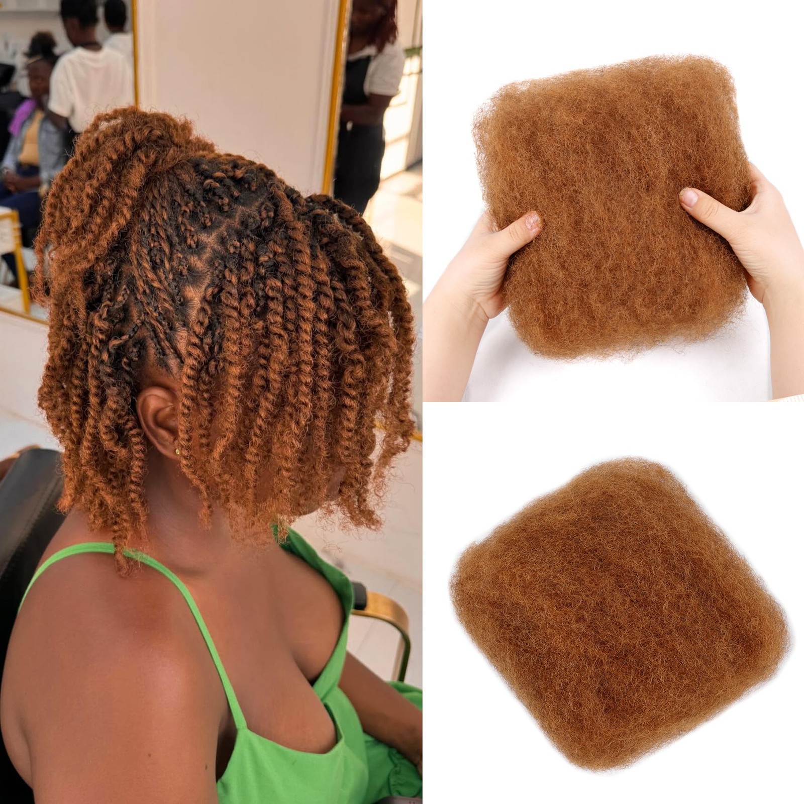 Builson Afro Kinkys Bulk Human Hair -100 Real Human Hair For Mini Twist