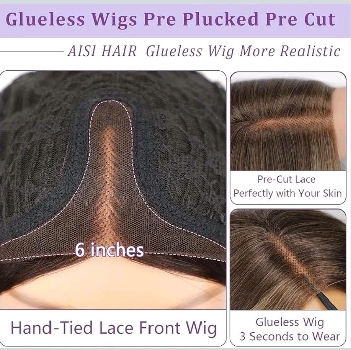 AISI HAIR 14 Inch Ombre Blonde Wigs for Women – Shoulder Length Wave Wig with…