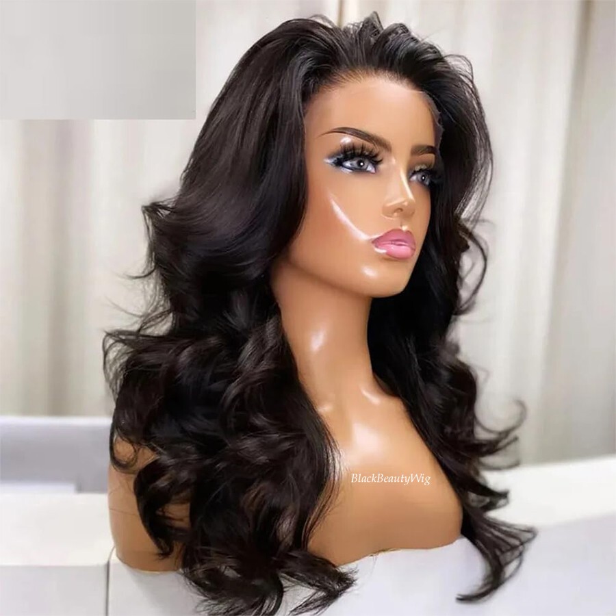 Loose Wavy Silk Base Full Lace Human Hair Wig Pre Plucked Glueless Wig Baby Hair