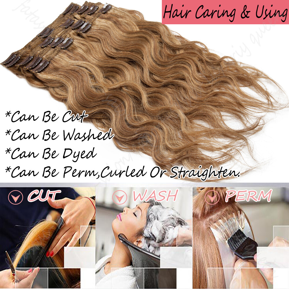 Super Thick Double Weft Clip In Remy Human Hair Extensions Full Head Blonde 140g