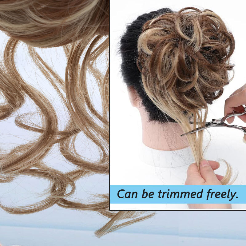 Real THICK Messy Curly Hair Bun Chignon Claw Clip Ponytail Scrunchie Extensions
