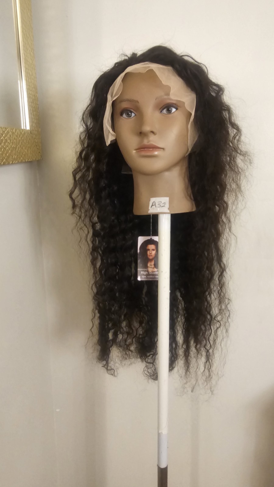 High Quality regular 24 ” waterwave 100% Virgin Human Hair Lace front Wig. 13×6