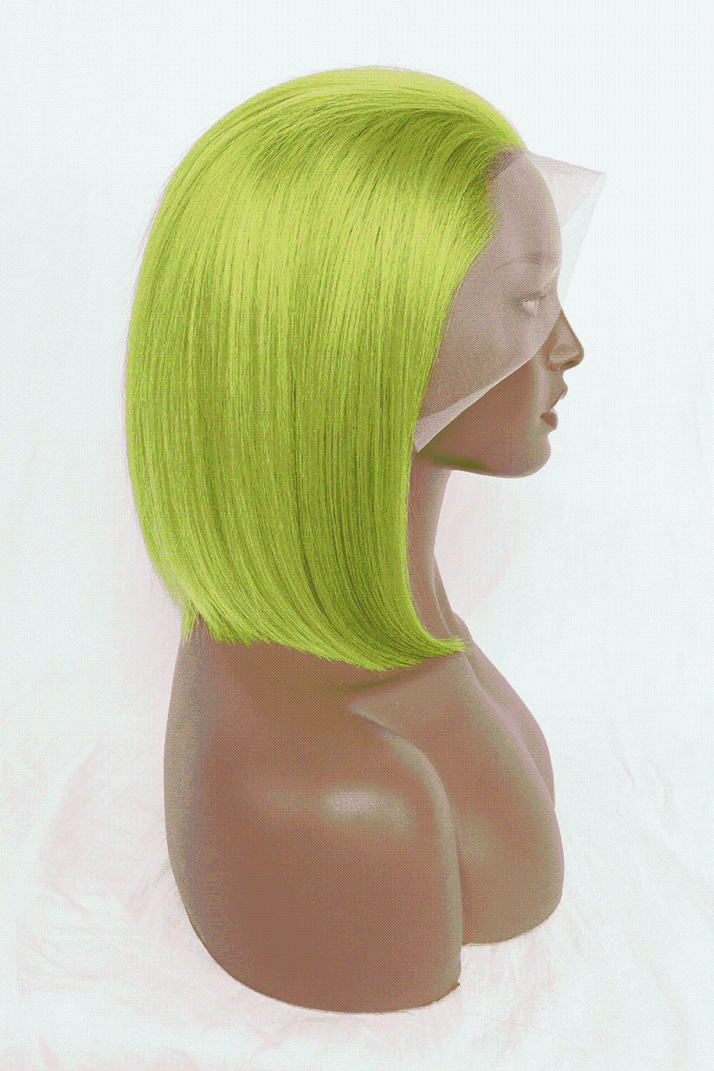 12″ 140g Lace Front Wigs Human Hair in Lime 150% Density