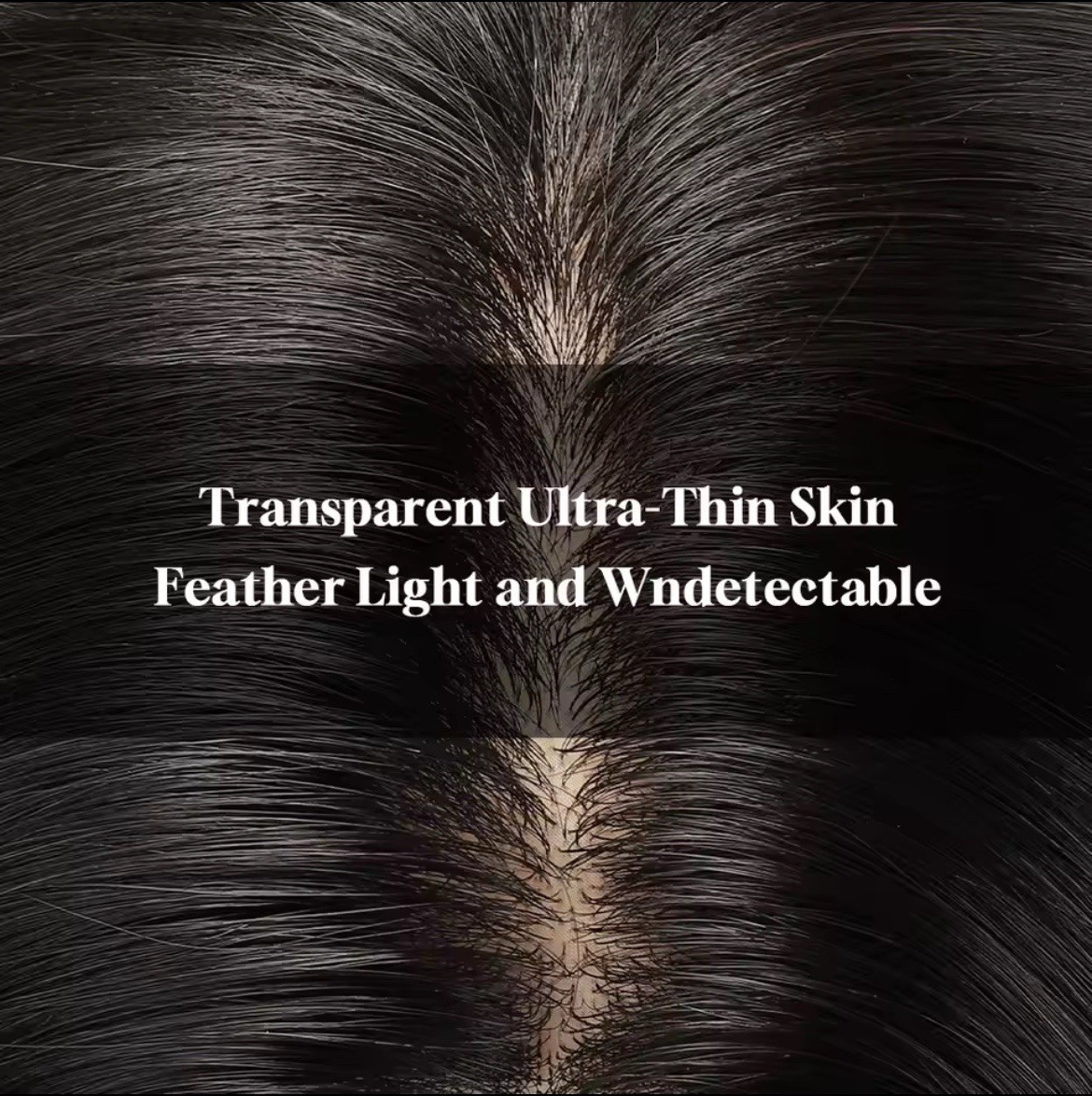 Men’s Human Hair Toupee Hairpiece Transparent Ultra-Thin Skin V-Loop Wavy