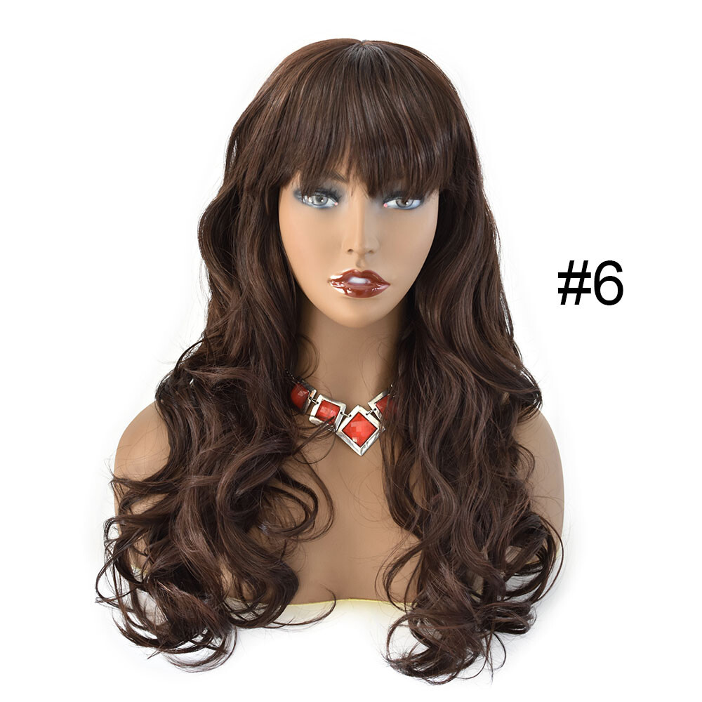 Long Wavy Women Wig Synthetic Black Brown Hair Fashion Cosplay Party Wigs 26″ US