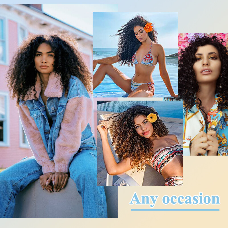 Natural Water Wave Crochet Braids Black Deep Curly Hair Extensions As Real Human