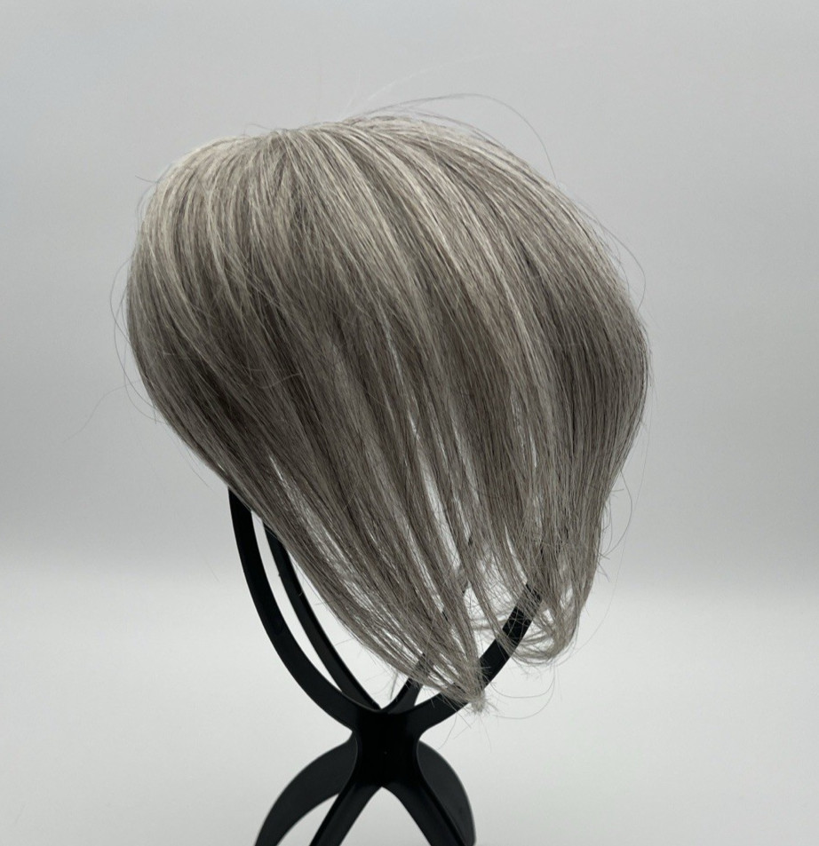 Dark Gray Black Mixed 100% Human 10in Women Hair Topper