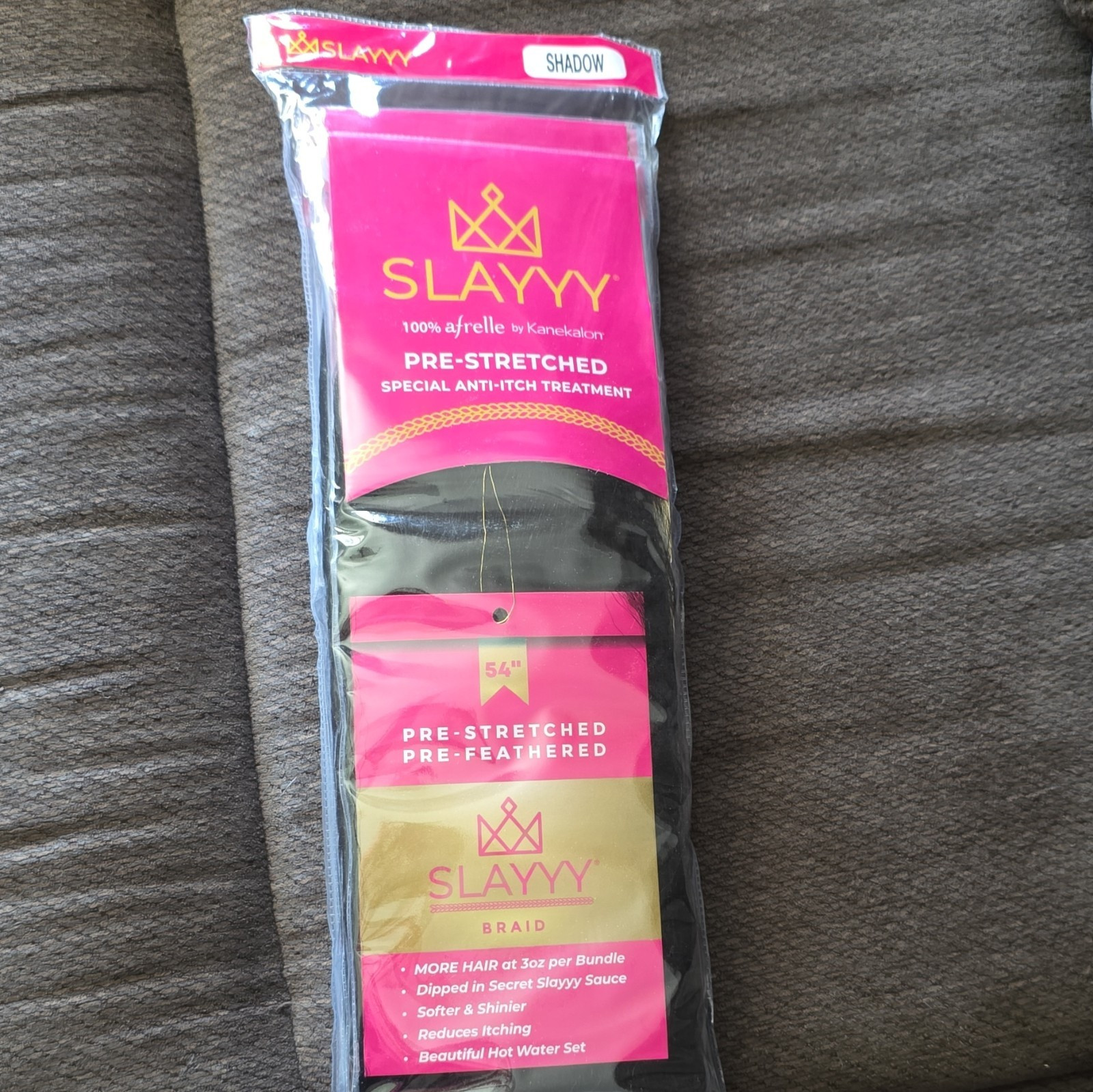 5 SLAYYY 54 in Synthetic Braid Hair Extension Black Pre-Stretched Tangle Free