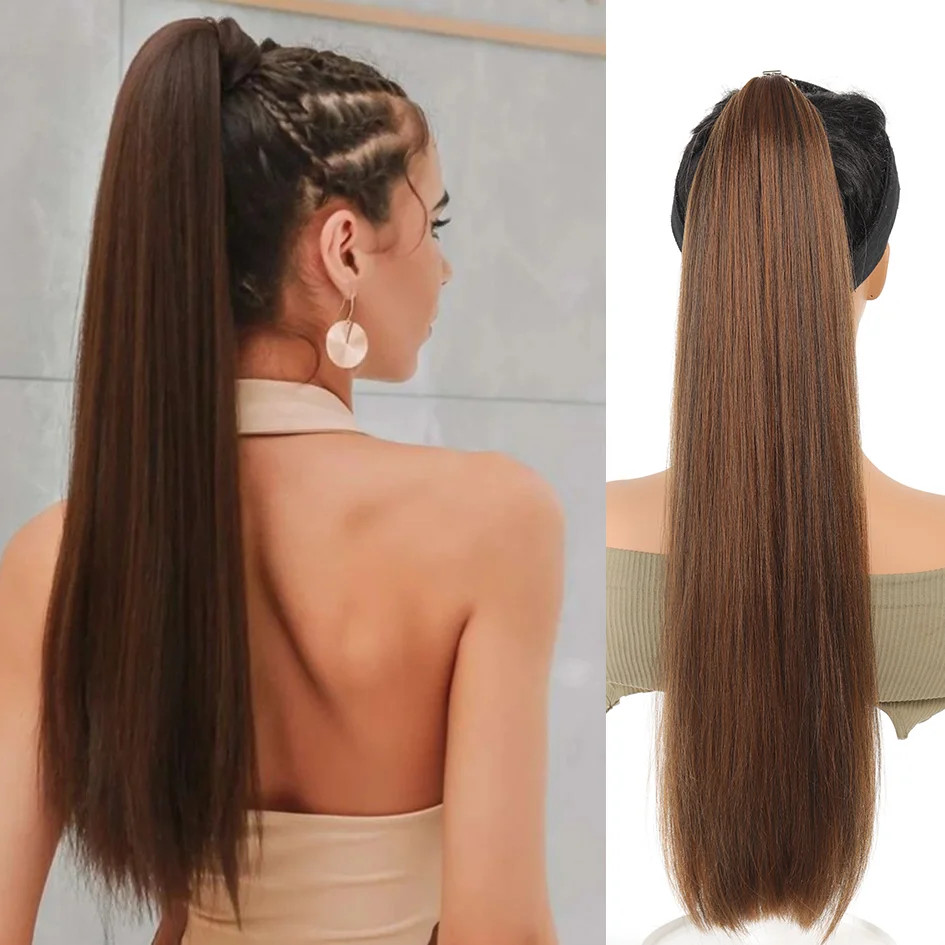 18-32inch Fake Hair Long Flexible Synthetic Ponytail Extension Hairpieces