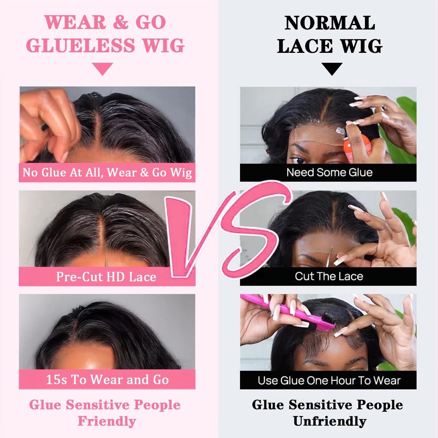 Wear and Go Glueless Wig Human Hair Pre Plucked Pre Cut 4×4 Lace Body Wave wig