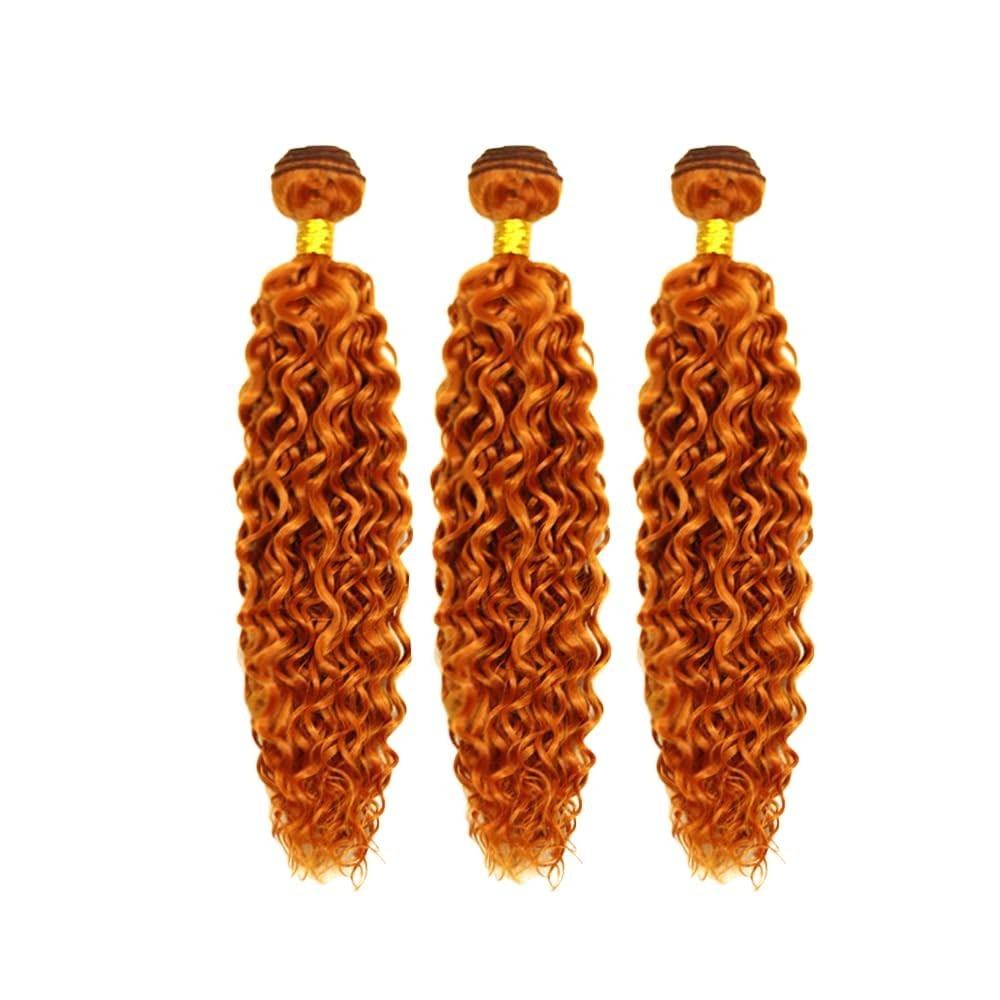 Aikebi Bundles Human Hair 8 10 12 Inch Water Wave Ginger Orange Color 350 Human