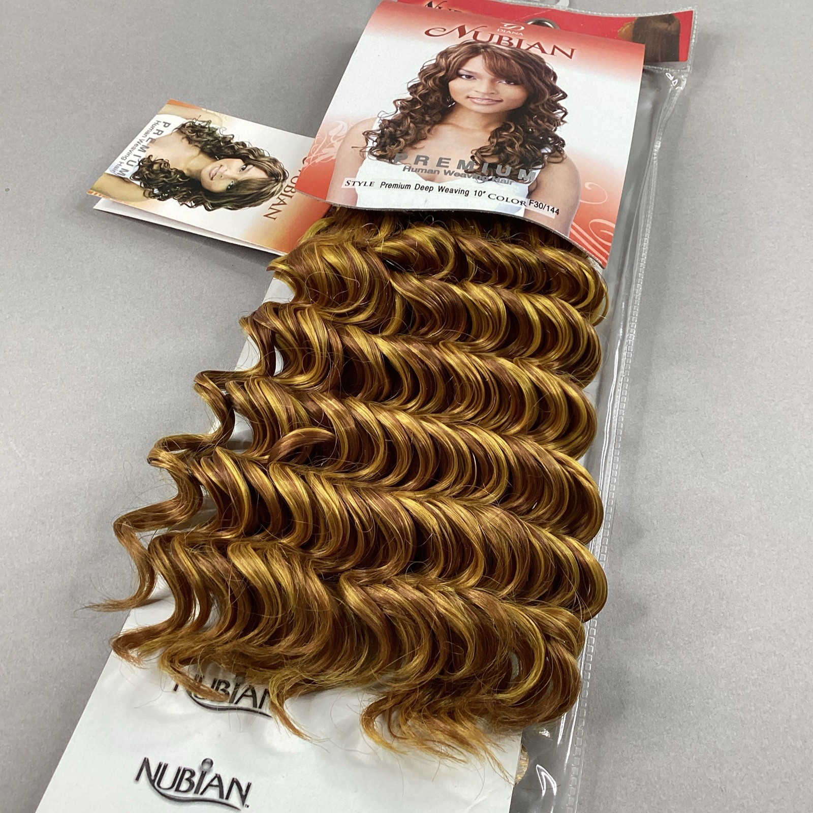10” Deep Weave #F30/144 Brown Nubian Synthetic Blend Mixed Hair Extensions