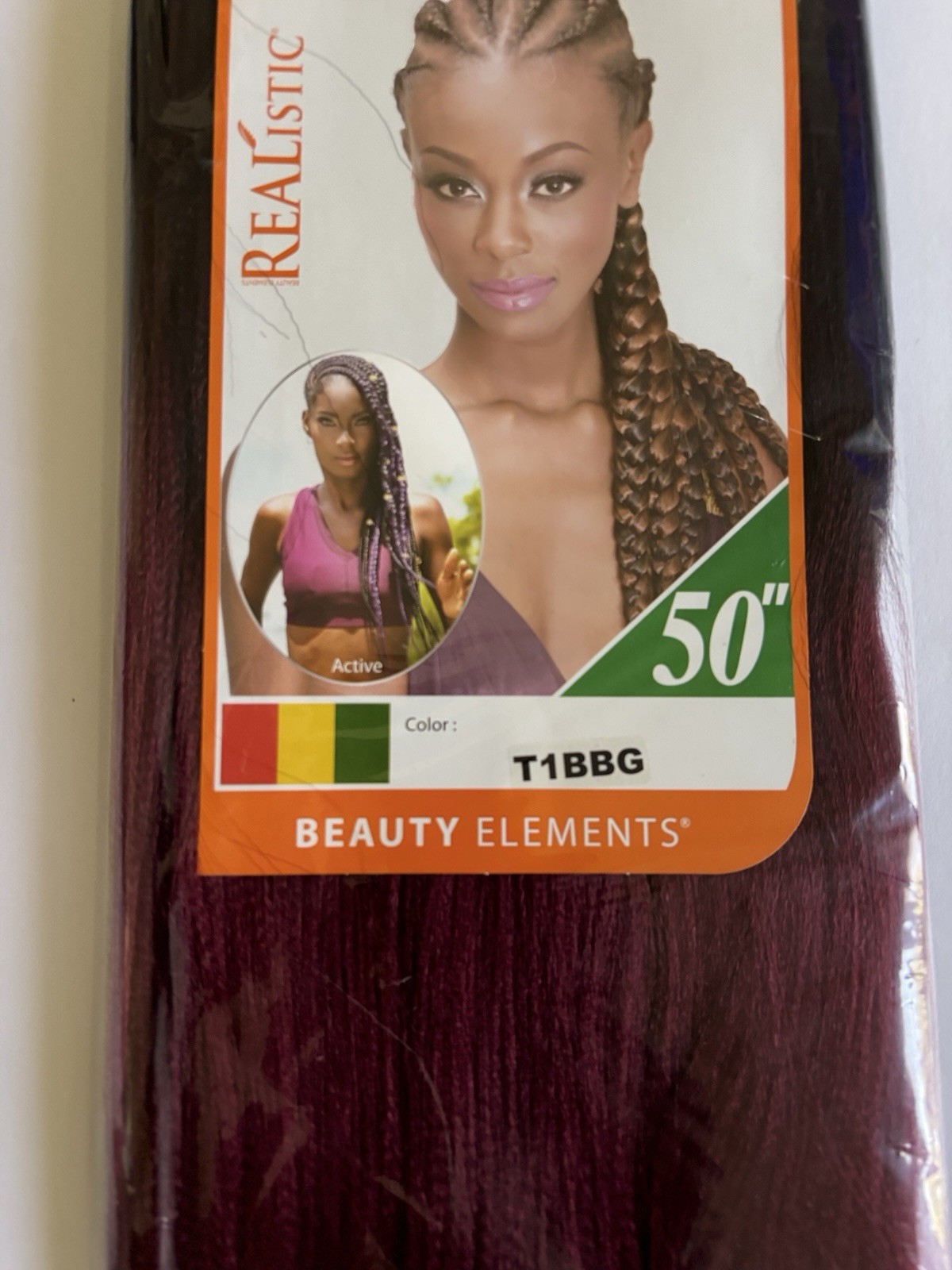 Realistic 50” 3X GHANA PRE STRETCHED 100% Kanekalon – Color T1BBG Brand New