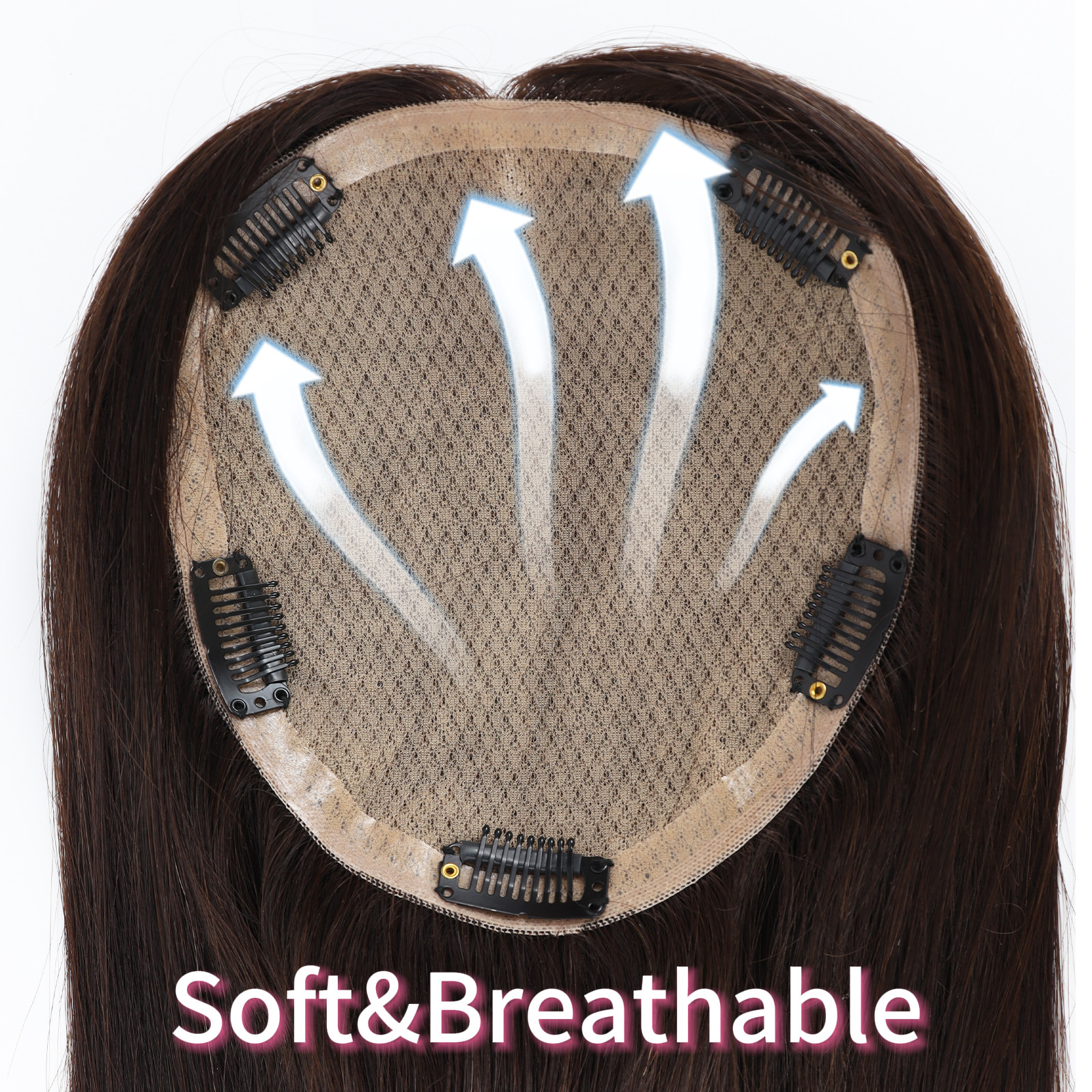 100% human hair Topper 16x18cm Remy Hair Silk Top Hand Tied Hair ready to wear