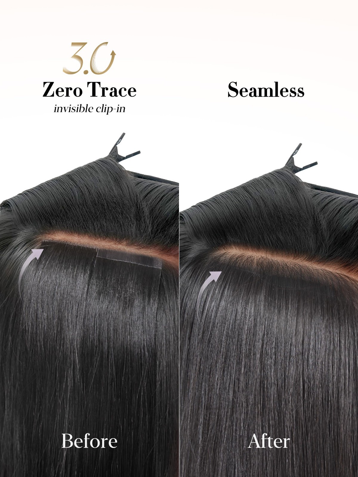 Invisible Clip-In Hair Extensions 20″ Yaki Straight 100g 7 Pcs – Real Human Hair