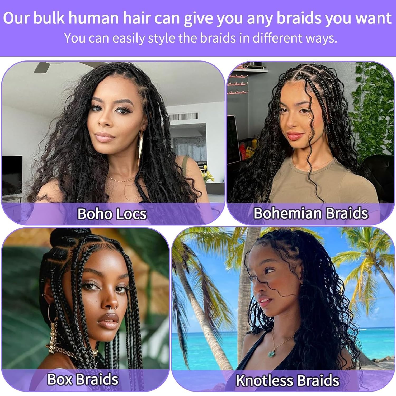 Brazilian Remy Curly Human Hair for Boho Braids
