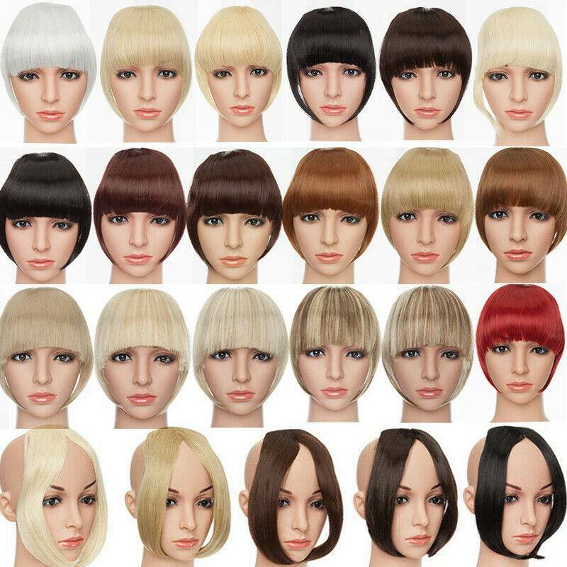 Straight Curly Bangs Clip in Fringe Hairpiece Neat Side Hair Extension as Human