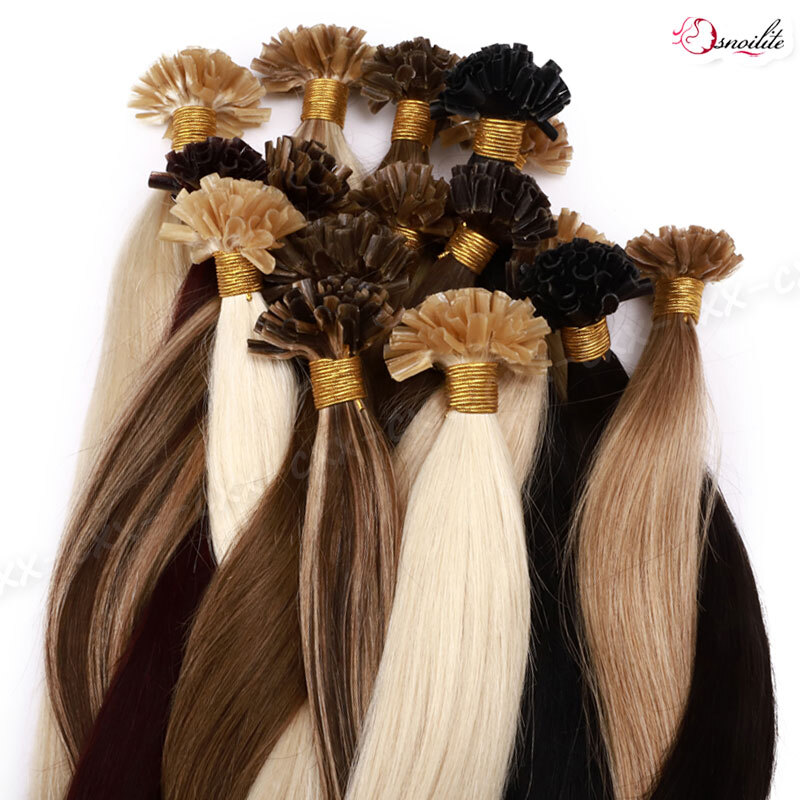 200 Pre Glue Bond U Nail Tip Straight Remy Human Hair Extensions Pre Bonded Glue