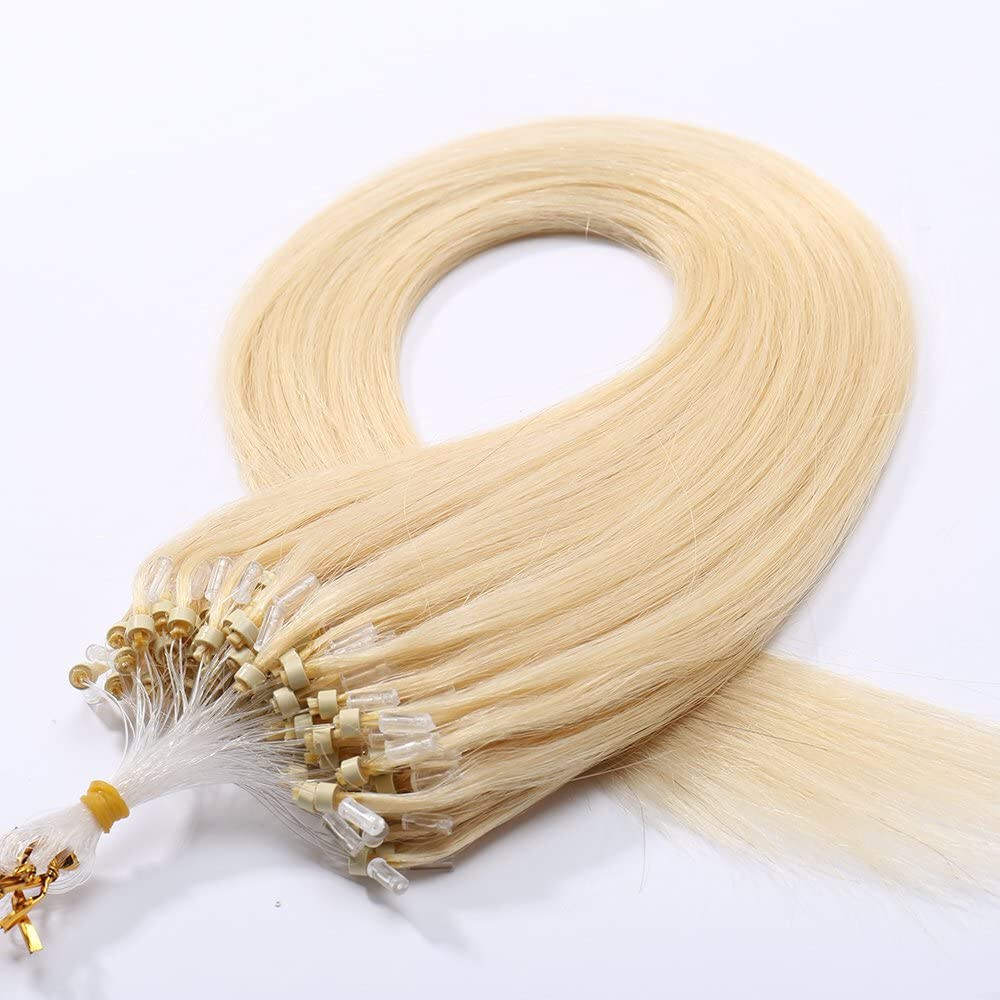 Micro Link Loop Tip Human Hair Extensions Remy Silky Straight Russian Hair 100s