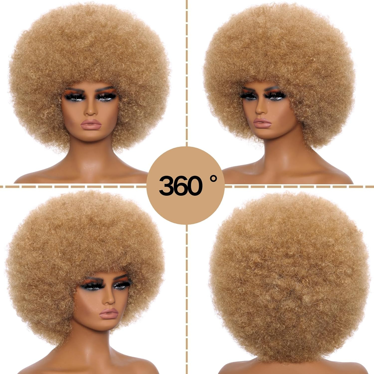 Afro Wigs for Black Women 70S Afro Curly Wigs Soft Natural Looking Fluff and Bou