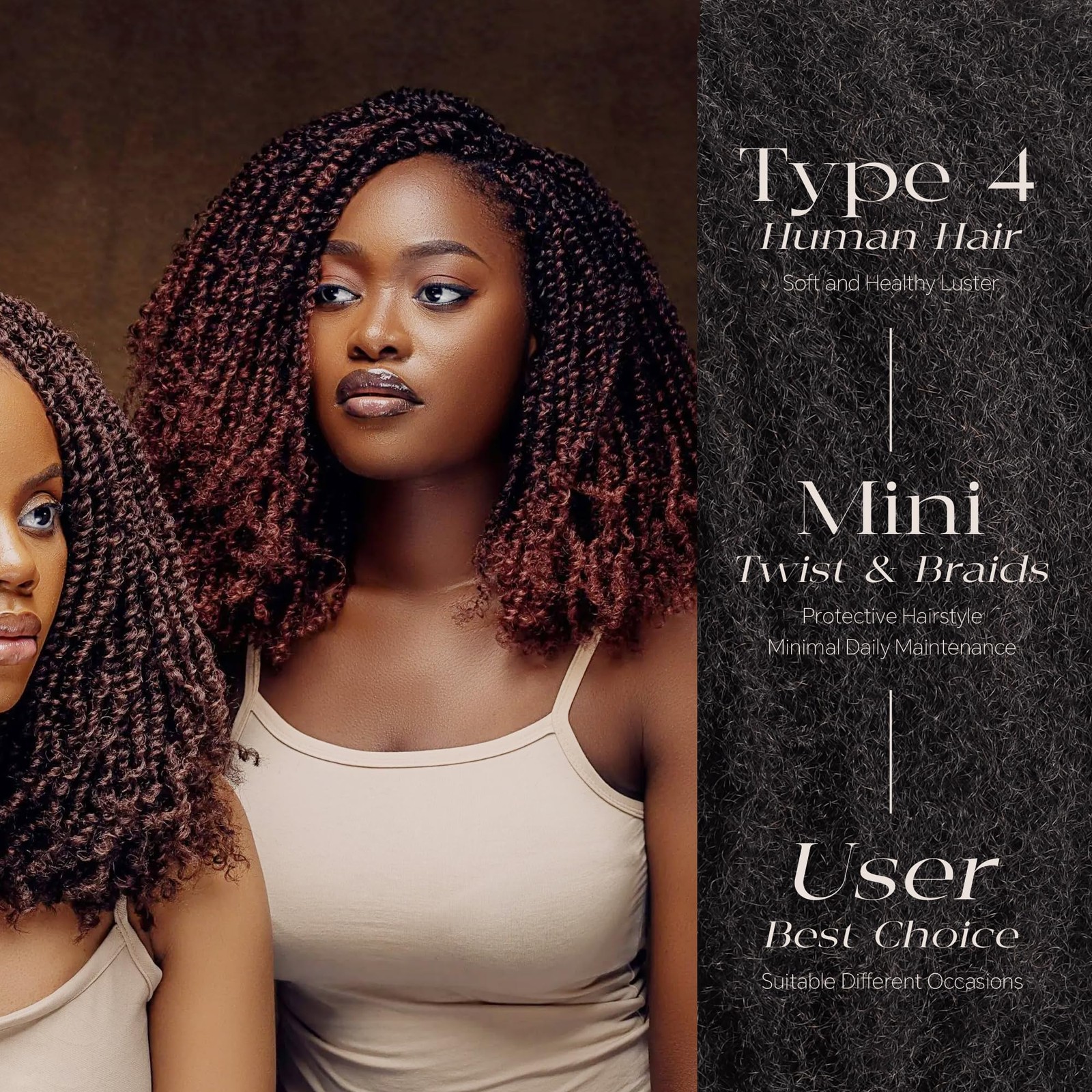 Bll Afro Kinkys Bulk Human Hair-100 Human Hair For Mini Twist Braiding