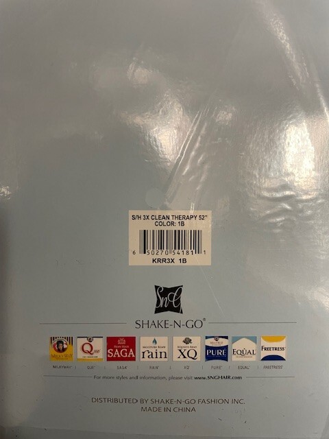 Freetress Clean Therapy Pre-rinsed and cleansed in vinegar wash color 1B 52in
