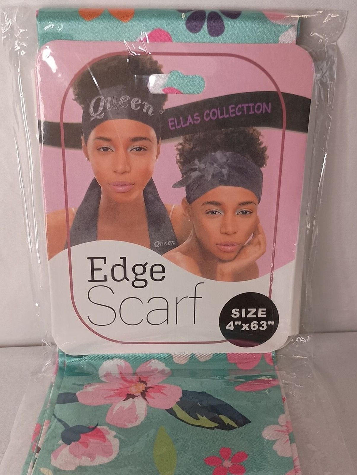 Queen Ellas Collection Women’s Satin Multicolor edge scarf floral