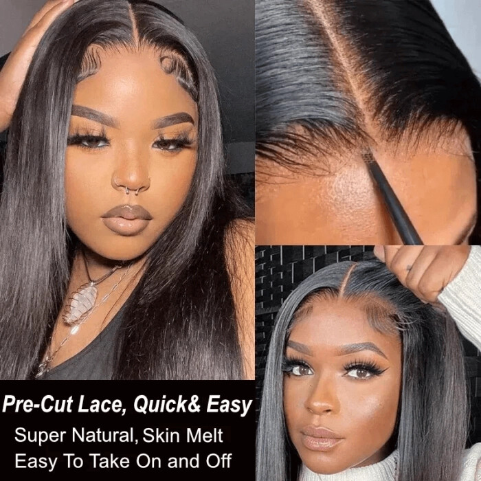 5*5 Lace Wear and Go Glueless Wig Straight unprocessed 100 Human Hair black