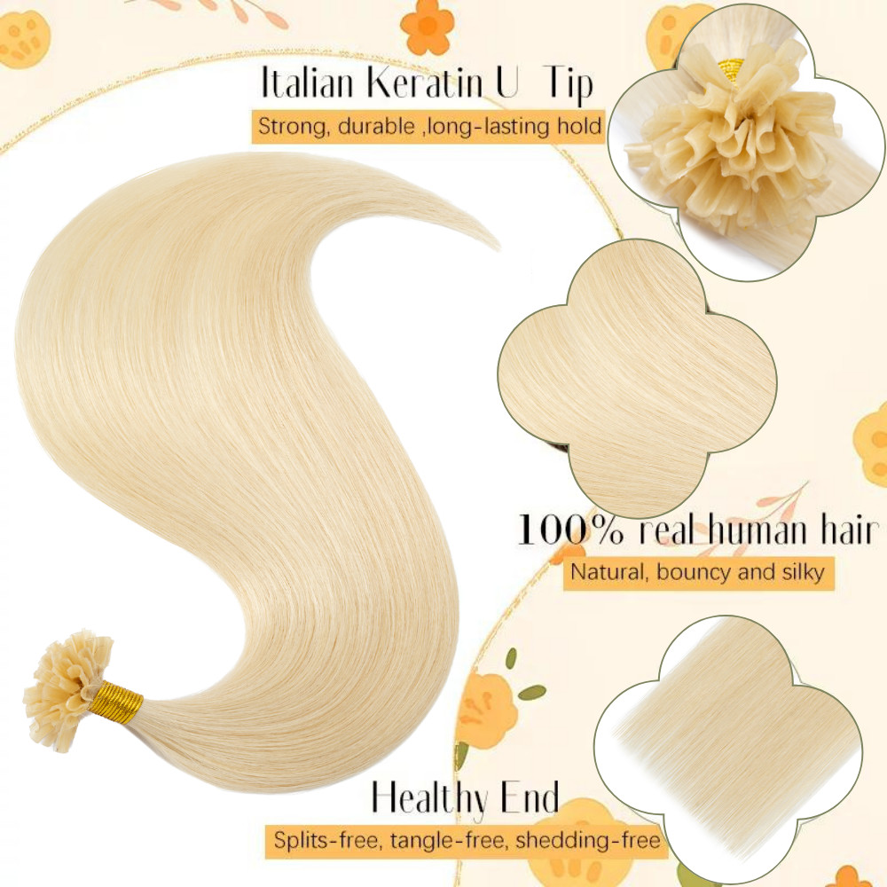 US CLEARANCE Pre Bonded Keratin THICK Nail U Tip Human REAL Hair Extensions 400S