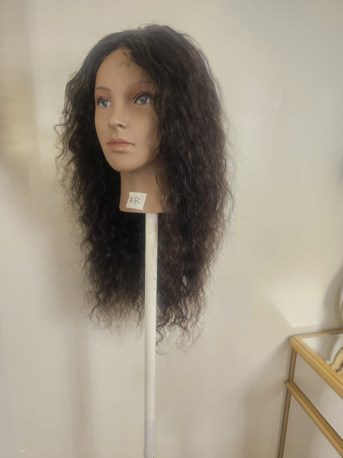 High Quality regular Top Black 24″ Water Wave 150% Virgin Human Hair Lace Wig