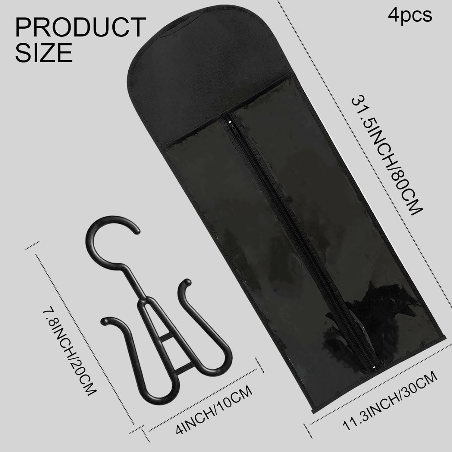 4Pcs Extra Long Wig Storage Bags with Hanger, Wig Storage for Multiple Wigs, …