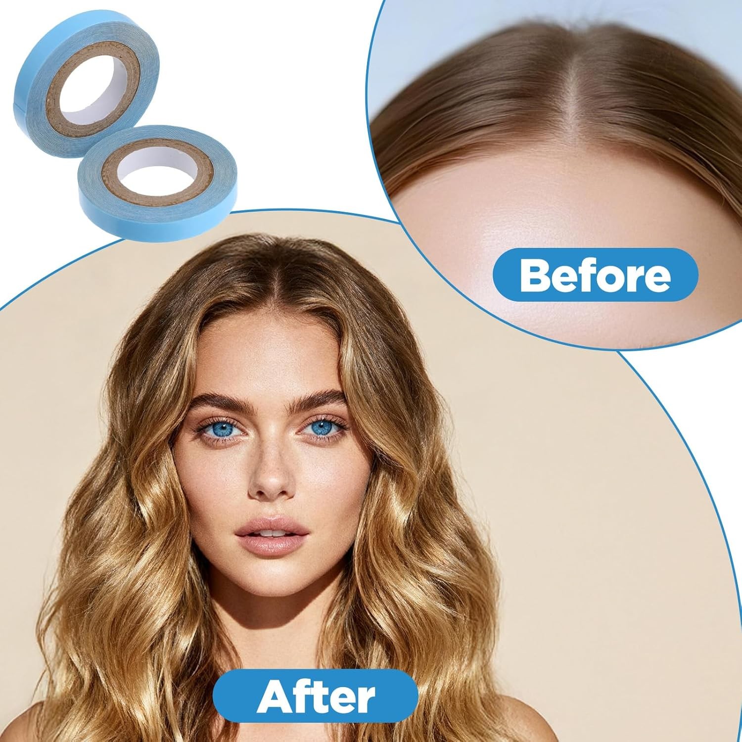 4 Rolls Lace Wig Tape, Double Sided Hair Tape for Wigs, Waterproof Lace Front Ta