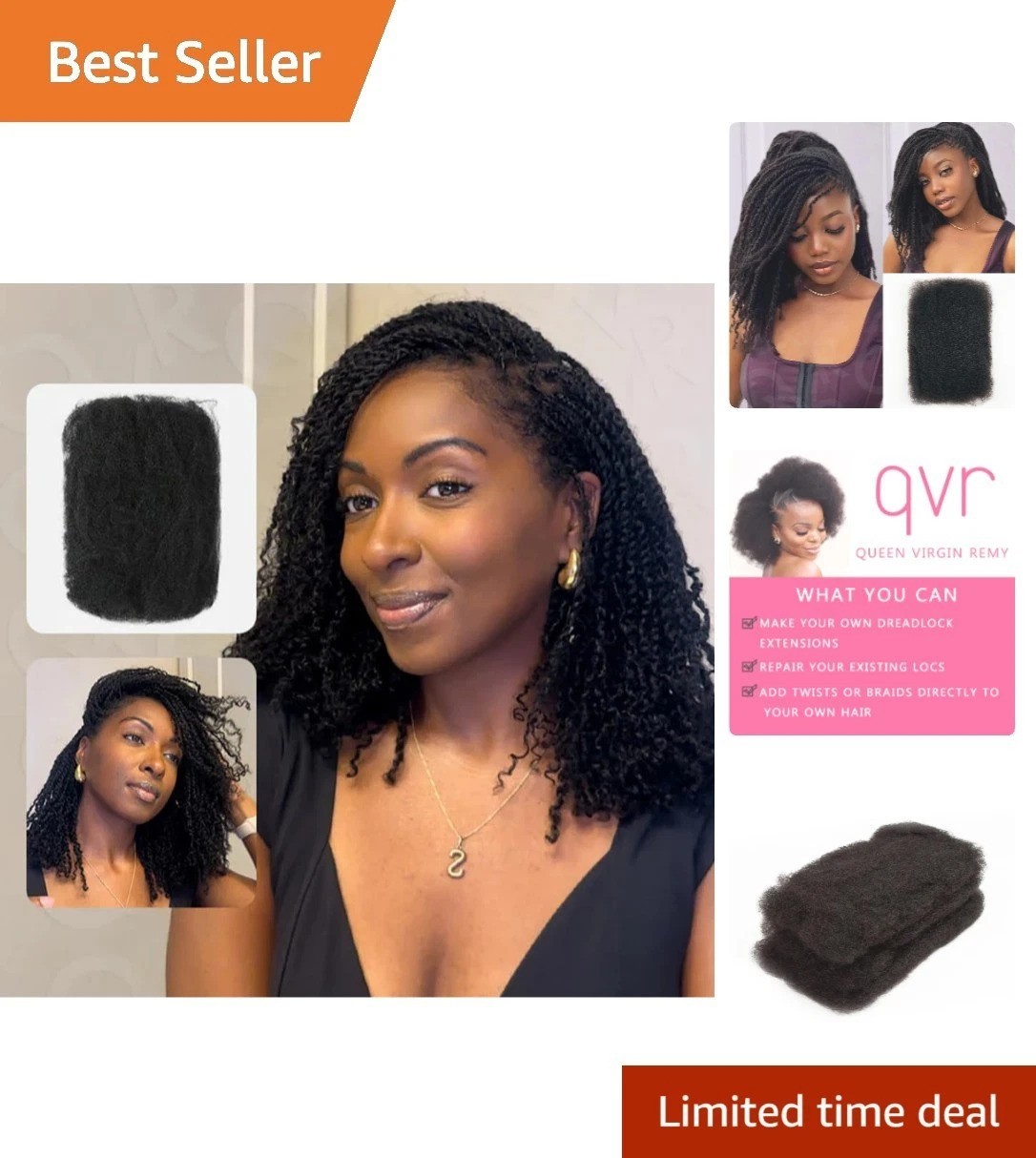 Soft 100% Human Hair – 12 Inch Afro Kinky Bulk for Stylish Dreadlocks & Braids