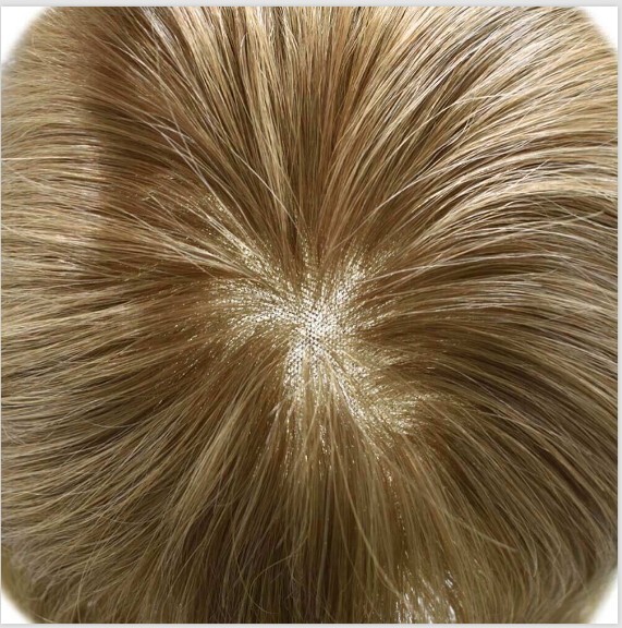 French Lace Front Mens Toupee Poly Skin Hairpieces Human Hair Replacement System