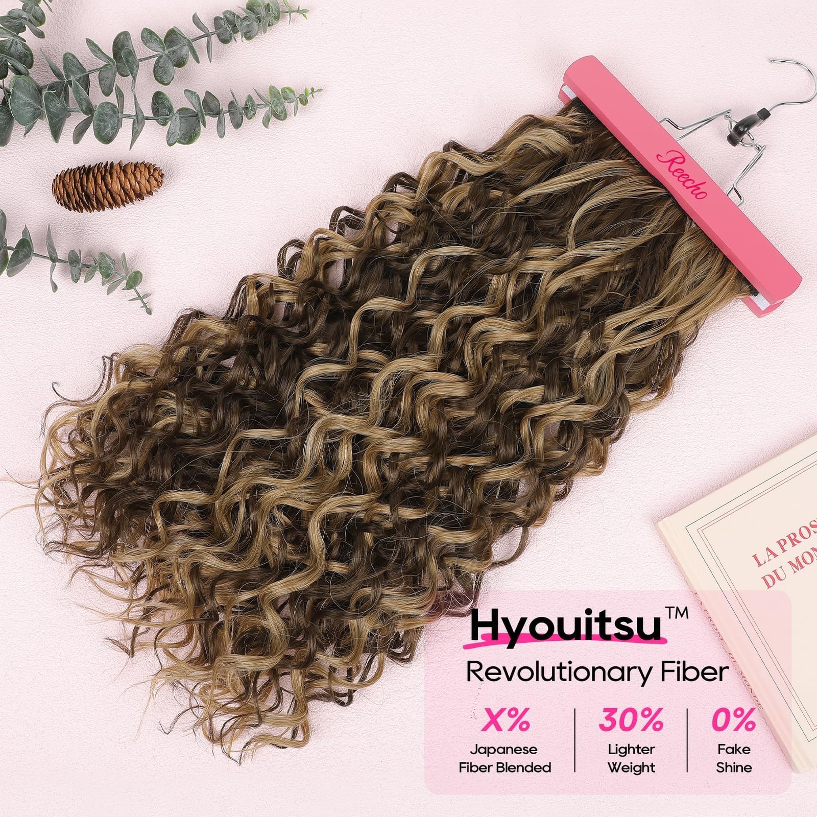 Curly Hair Extensions, 4PCS 24 inch Clip in Hair Extensions Lace Weft Short C…