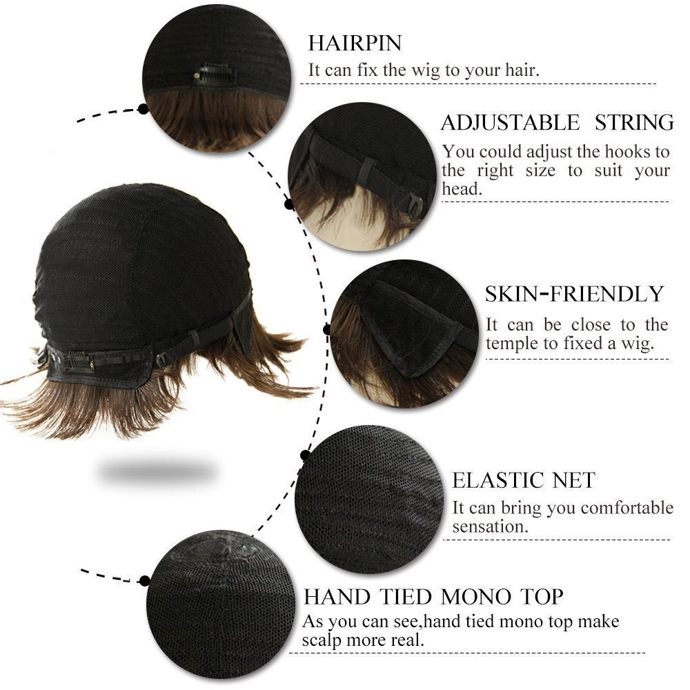Black Pixie Cut Wig with Bangs for Women – Soft, Natural, and Glueless