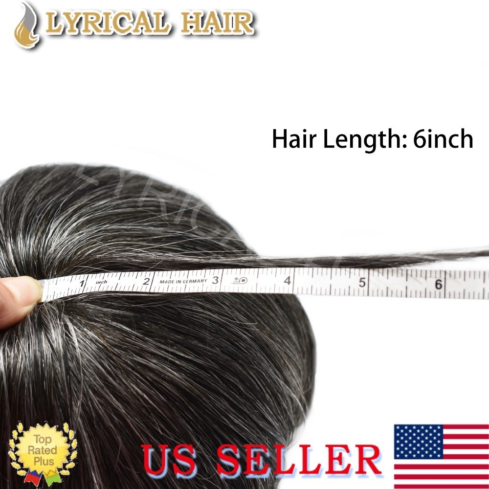 Lyrical Hair Full PU Mens Toupee Hairpieces 0.10mm Injection Human Hair System