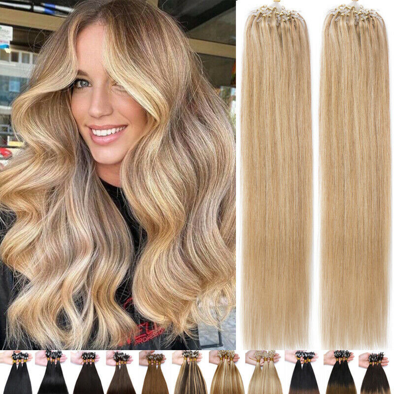 Micro Ring Loop Hair Extensions Real Human Hair Micro Beads Link Thick Remy Hair