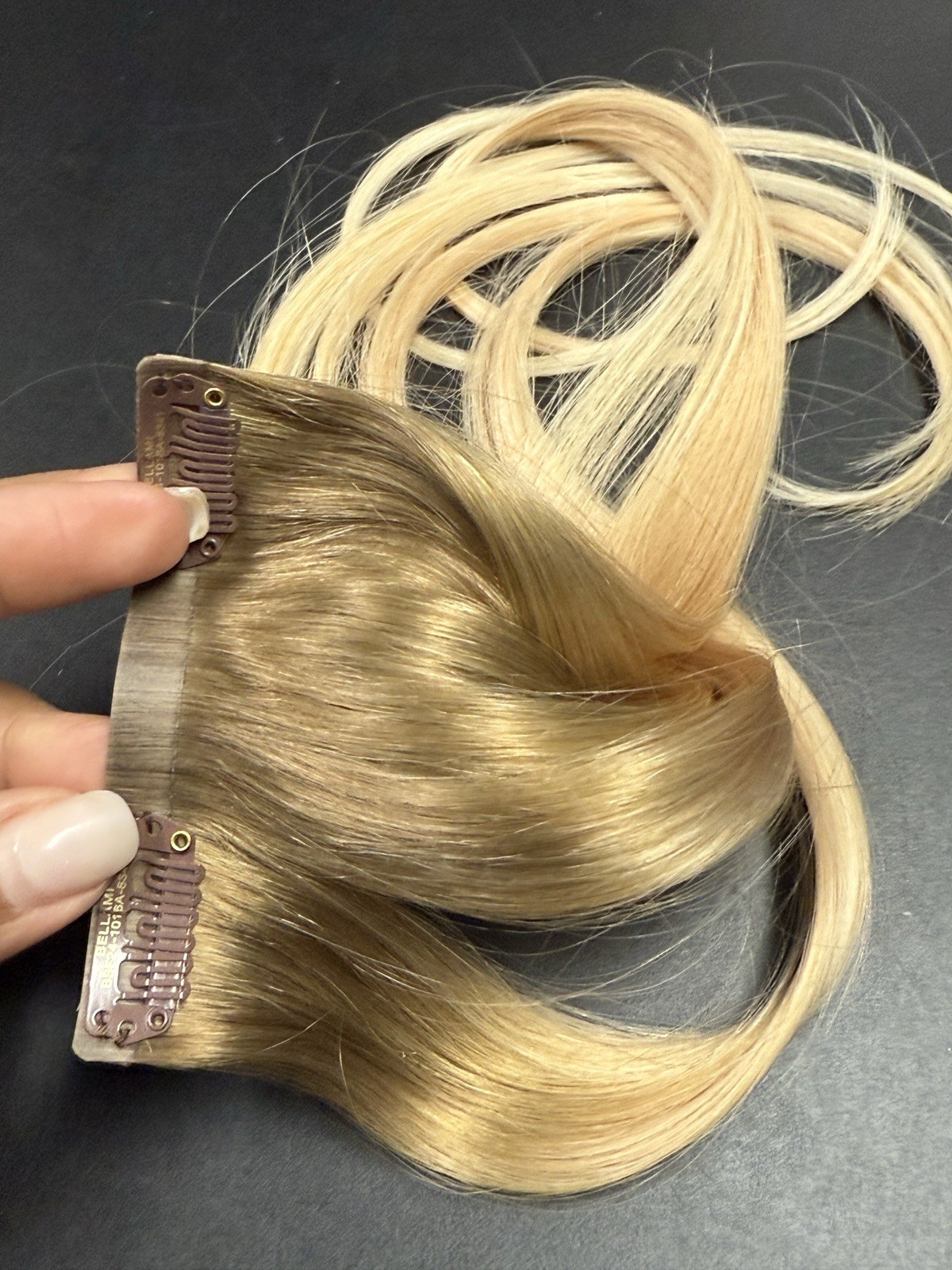 BELLAMI Silk Seam 16” Golden Hour Blonde Balayage Clip In Hair Extensions 140g