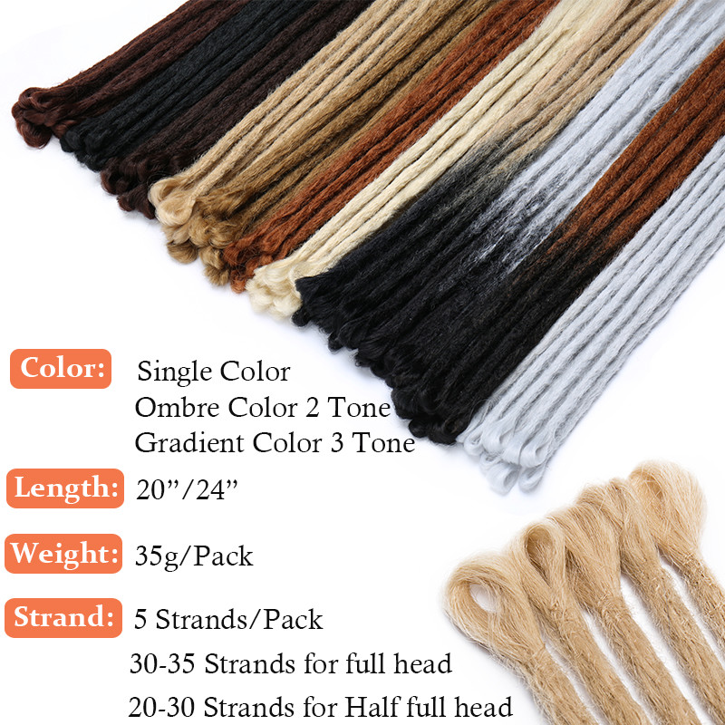 Multi-Color Synthetic Soft Dread Locks Crochet Braid Braiding Hair Extensions US