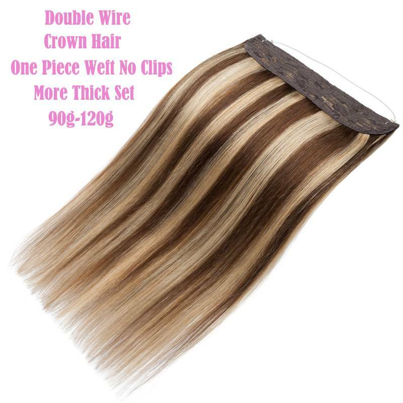 100g Hidden Headband Wire In 100% Real Human Hair Extensions Weft Hairpiece US