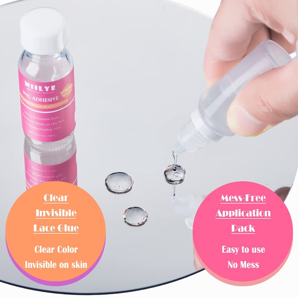 Waterproof Lace Glue, Clear| Invisible Hair Replacement Wig Bonding Glue, Str…