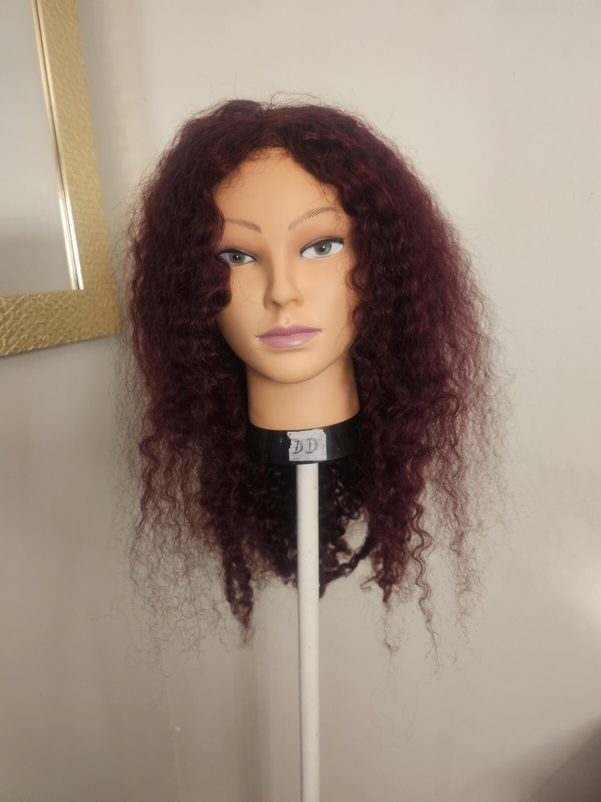 High Quality regular Top Reddish 24″ curly wavy 100% Virgin Human Hair Lace Wig