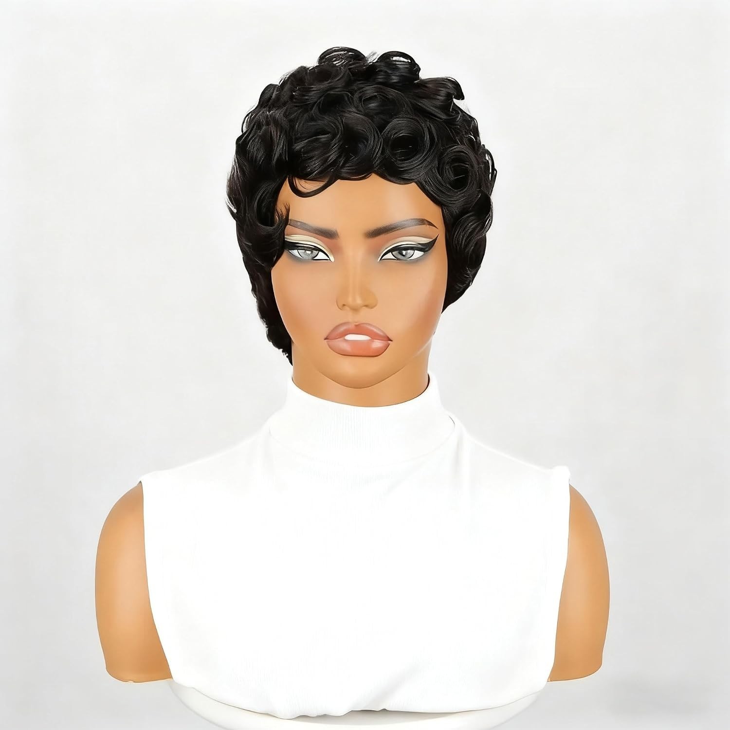 Black Pixie Cut Wig with Bangs for Women – Soft, Natural, and Glueless